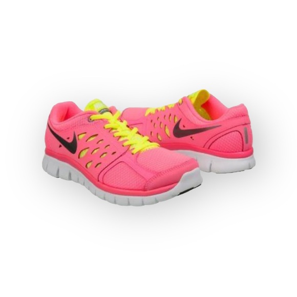Nike Other - Nike ✔︎ Flex Run GS Running Shoes Sneakers ✔︎ Pink + Yellow ✔︎ 38 8M 6.5Y 24.5cm